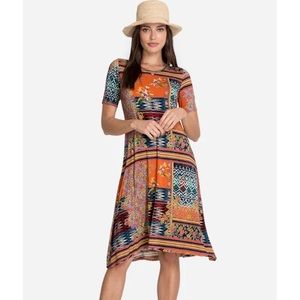 Johnny Was Allie Floral Mixed Print Swing Dress